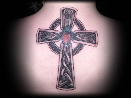 Cross Celtic Back Tattoos Design